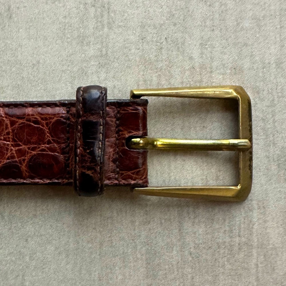 Paul Stuart Genuine Alligator Brown Belt - 36